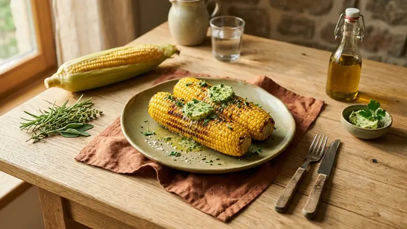 Gegrillter Mais mit Kräuterbutter