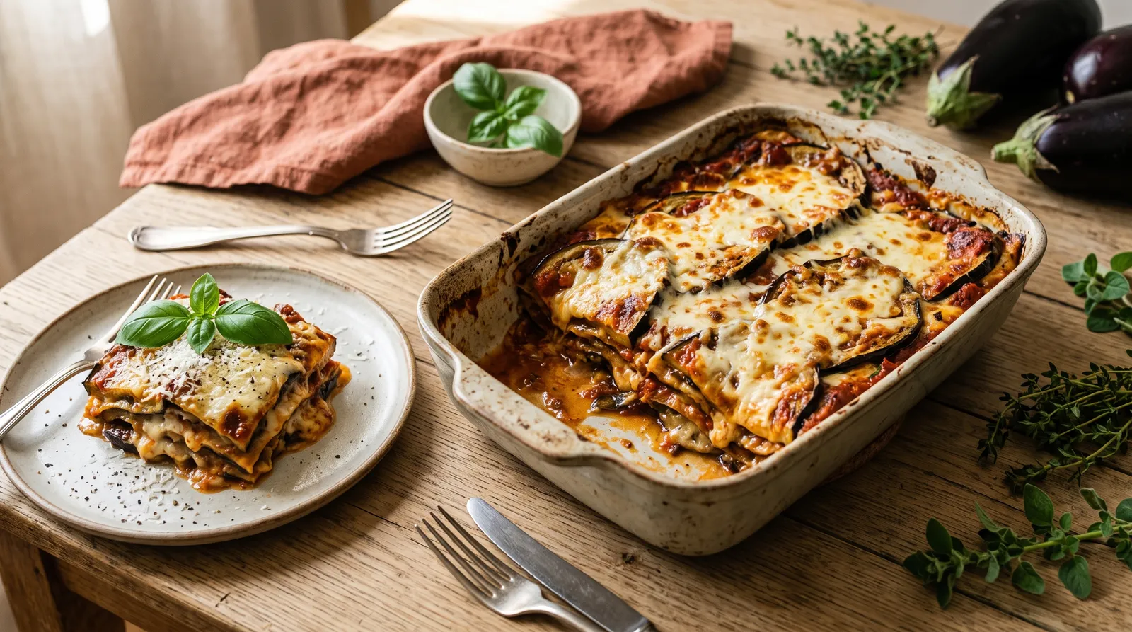 Auberginen-Lasagne aus dem Ofen