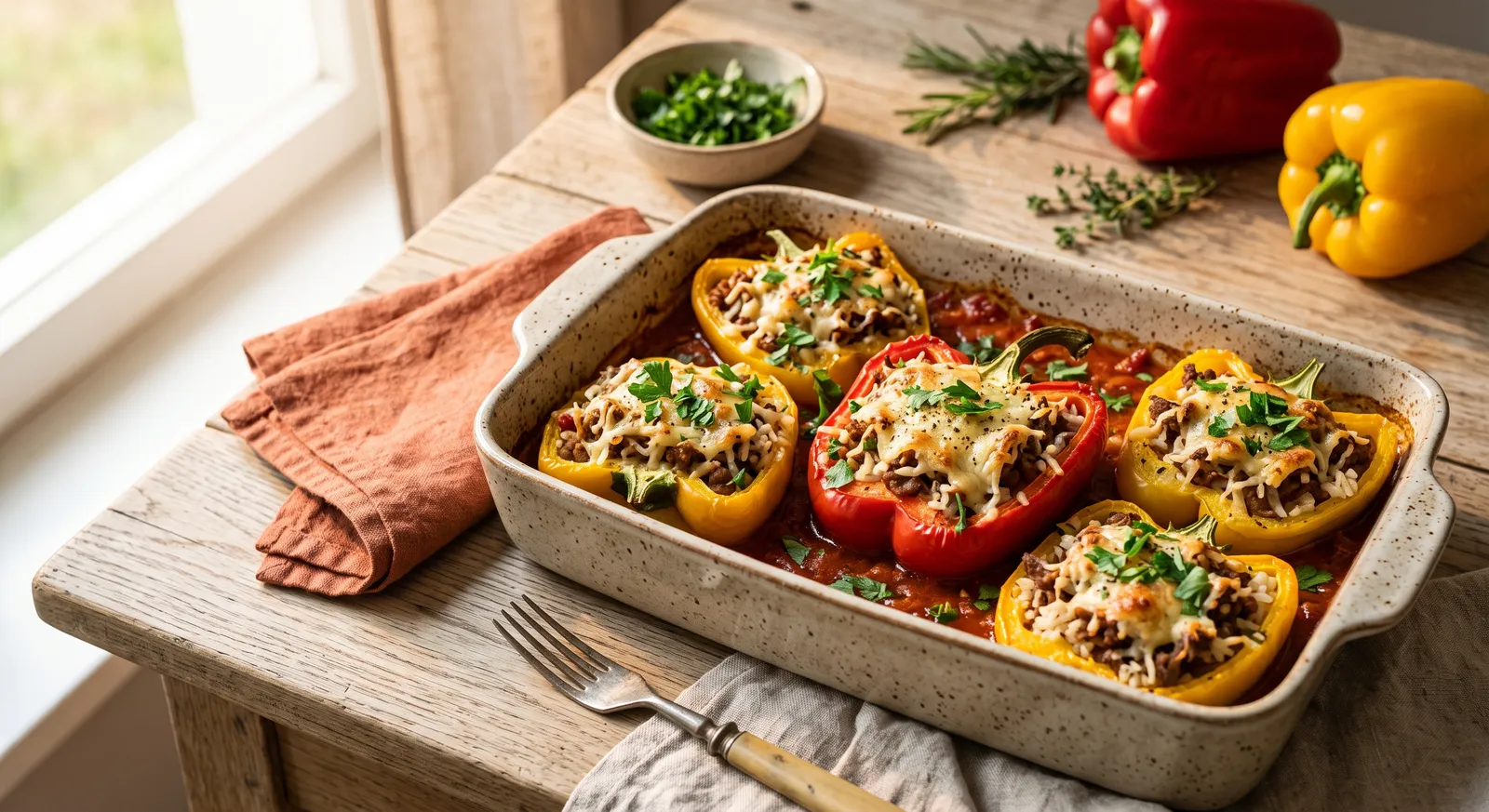 Gefüllte Paprika aus dem Ofen