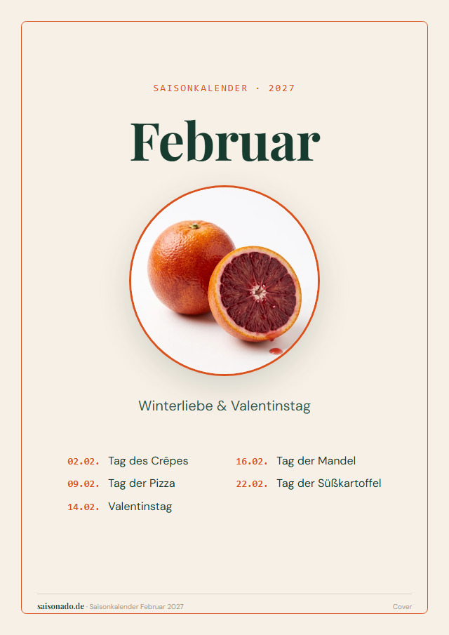 Saisonkalender Februar 2027 — Cover