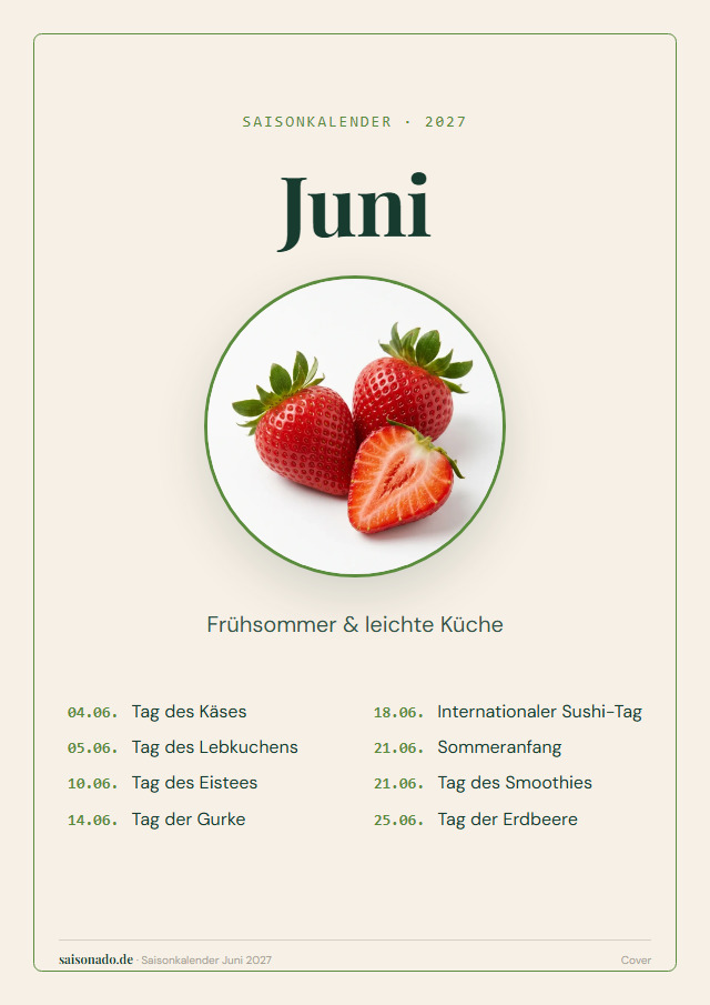Saisonkalender Juni 2027 — Cover