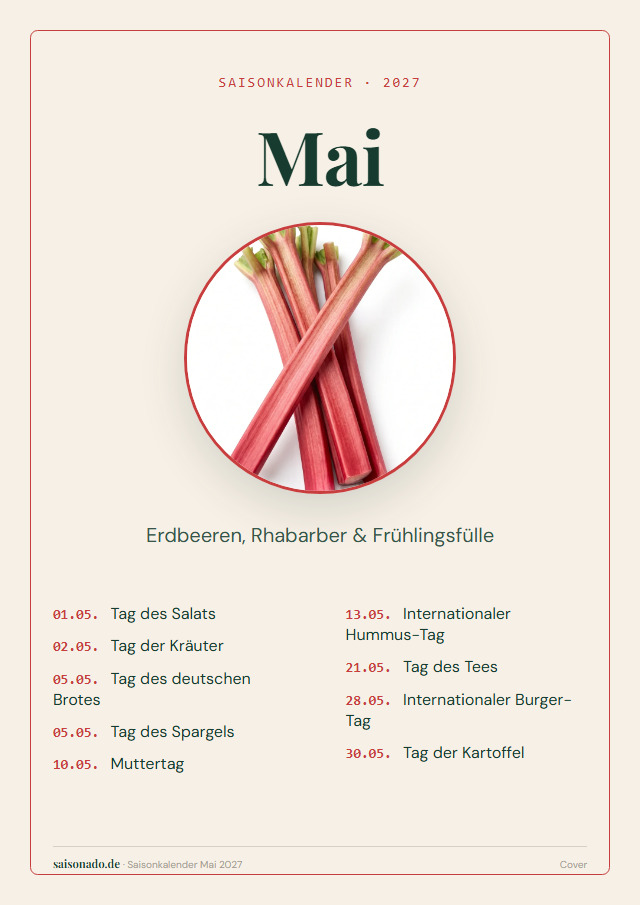 Saisonkalender Mai 2027 — Cover
