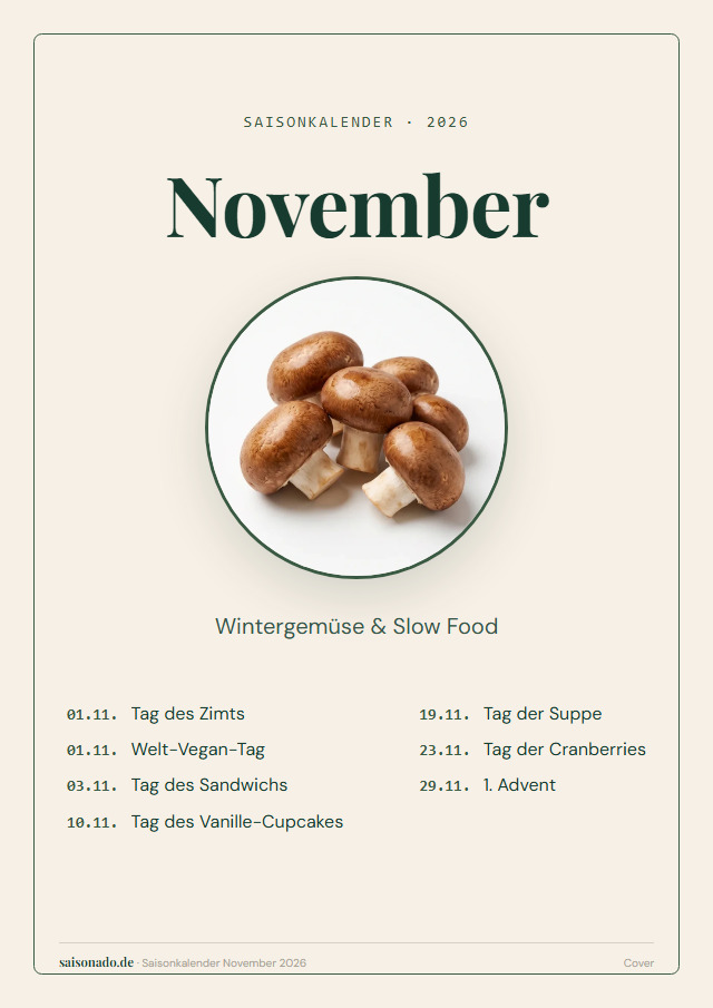 Saisonkalender November 2026 — Cover