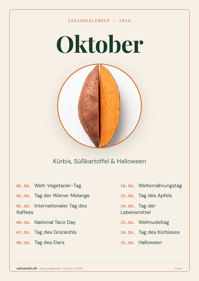 Saisonkalender Oktober 2026 — Cover