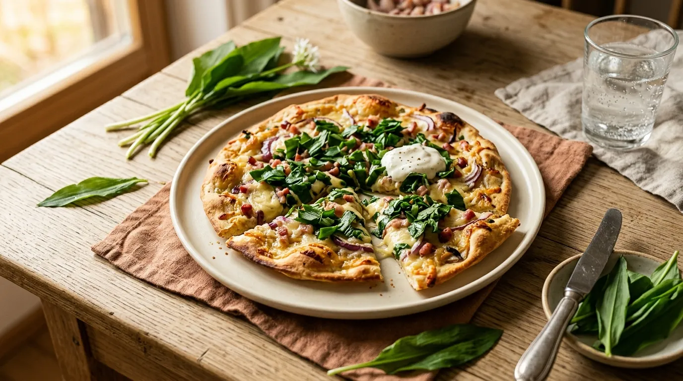 Bärlauch-Flammkuchen