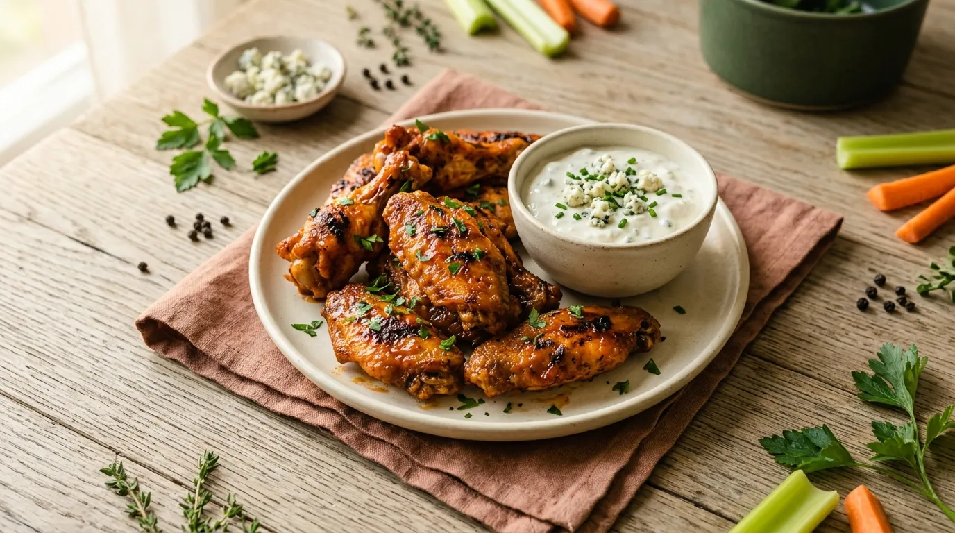 Buffalo Wings mit Blauschimmelkäse-Dip