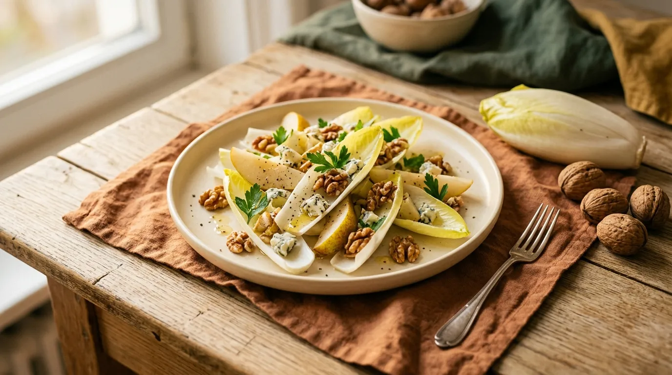 Chicorée-Birnen-Walnuss-Salat