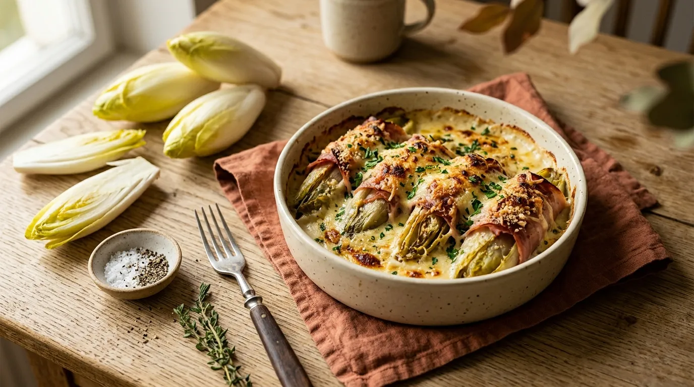 Chicorée mit Schinken überbacken