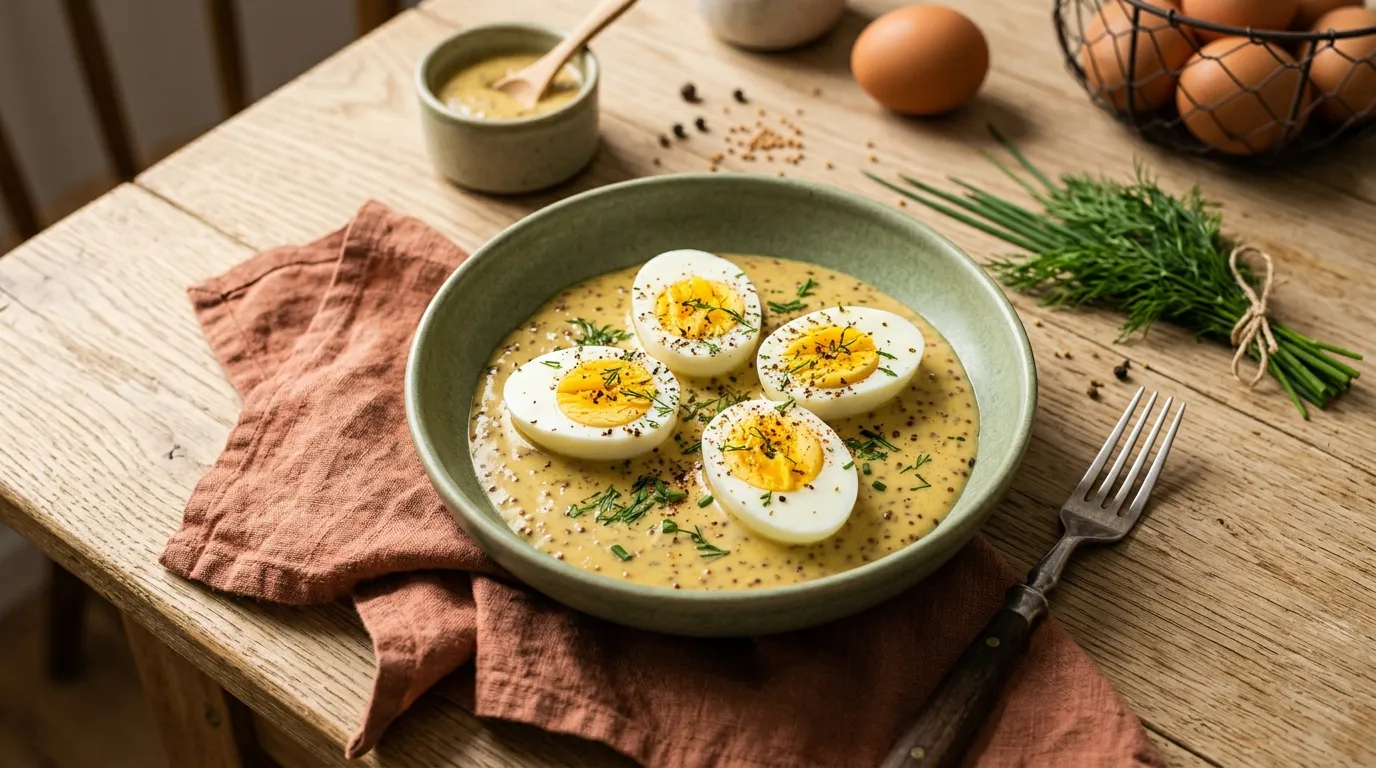 Eier in Senfsauce