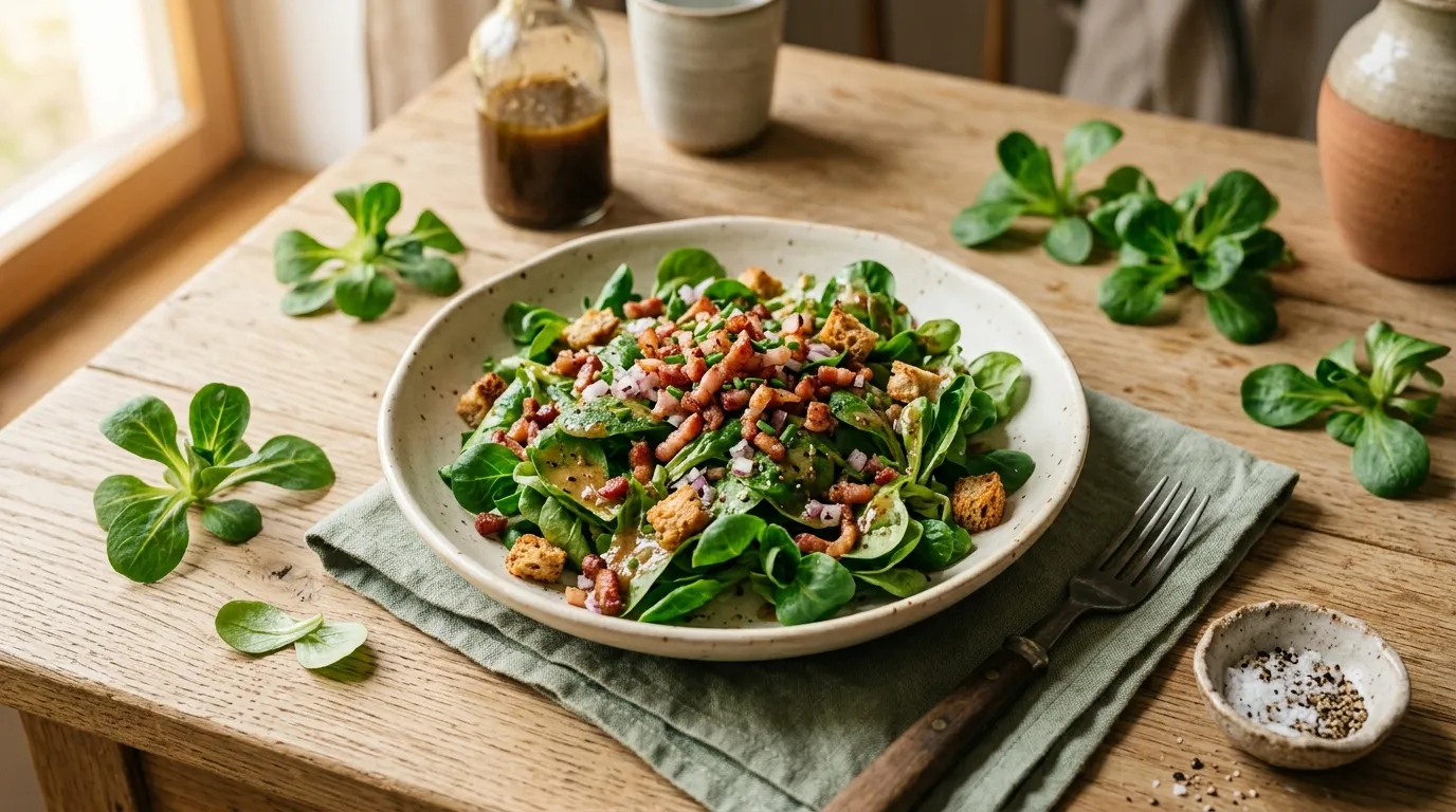 Feldsalat mit Speck-Dressing