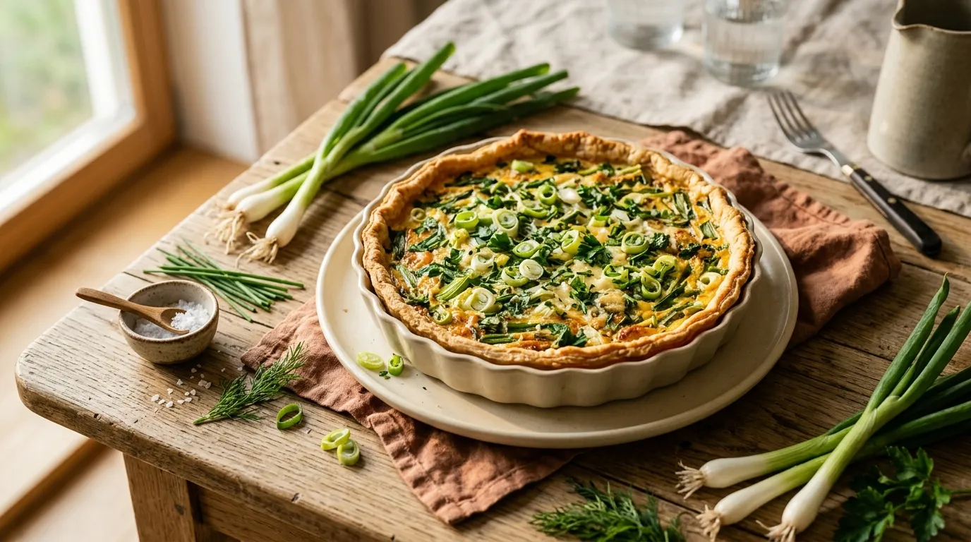 Frühlingszwiebel-Kräuter-Quiche