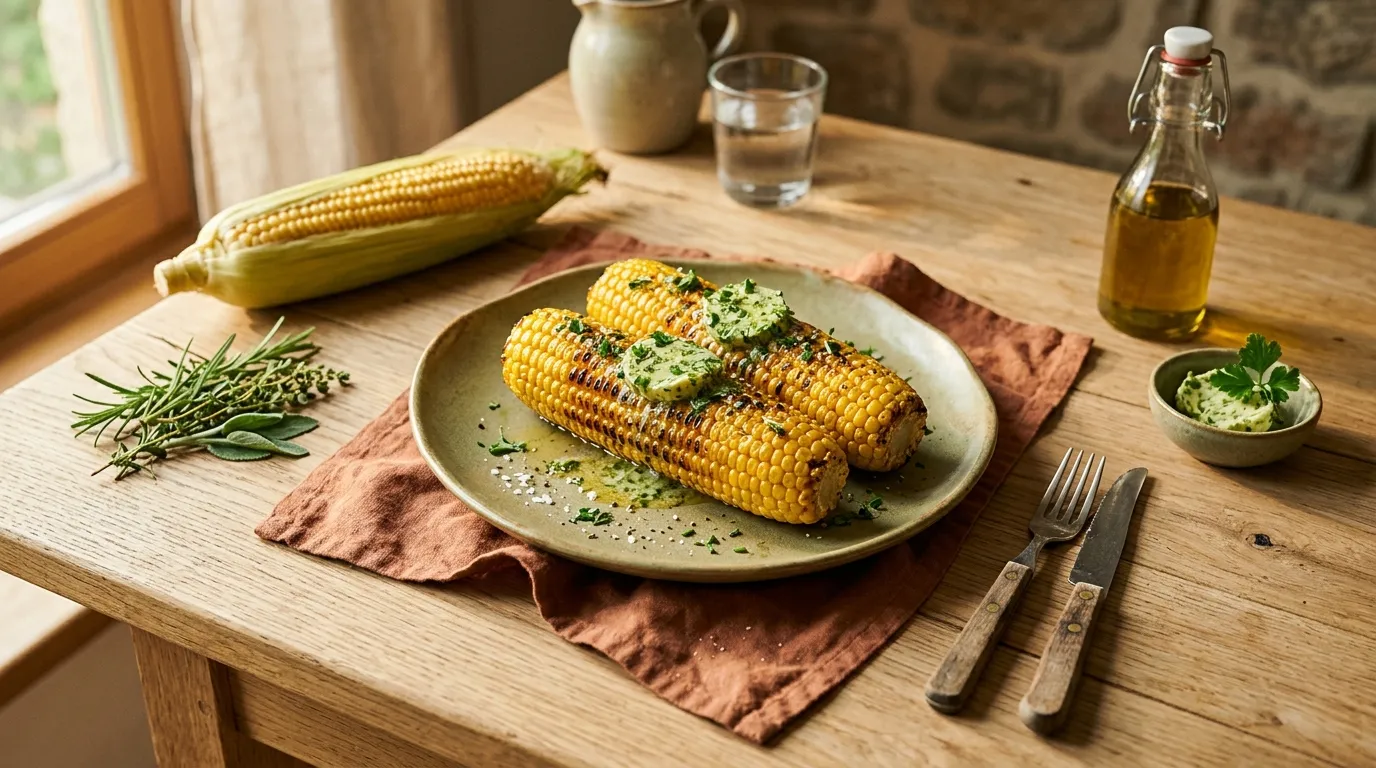 Gegrillter Mais mit Kräuterbutter