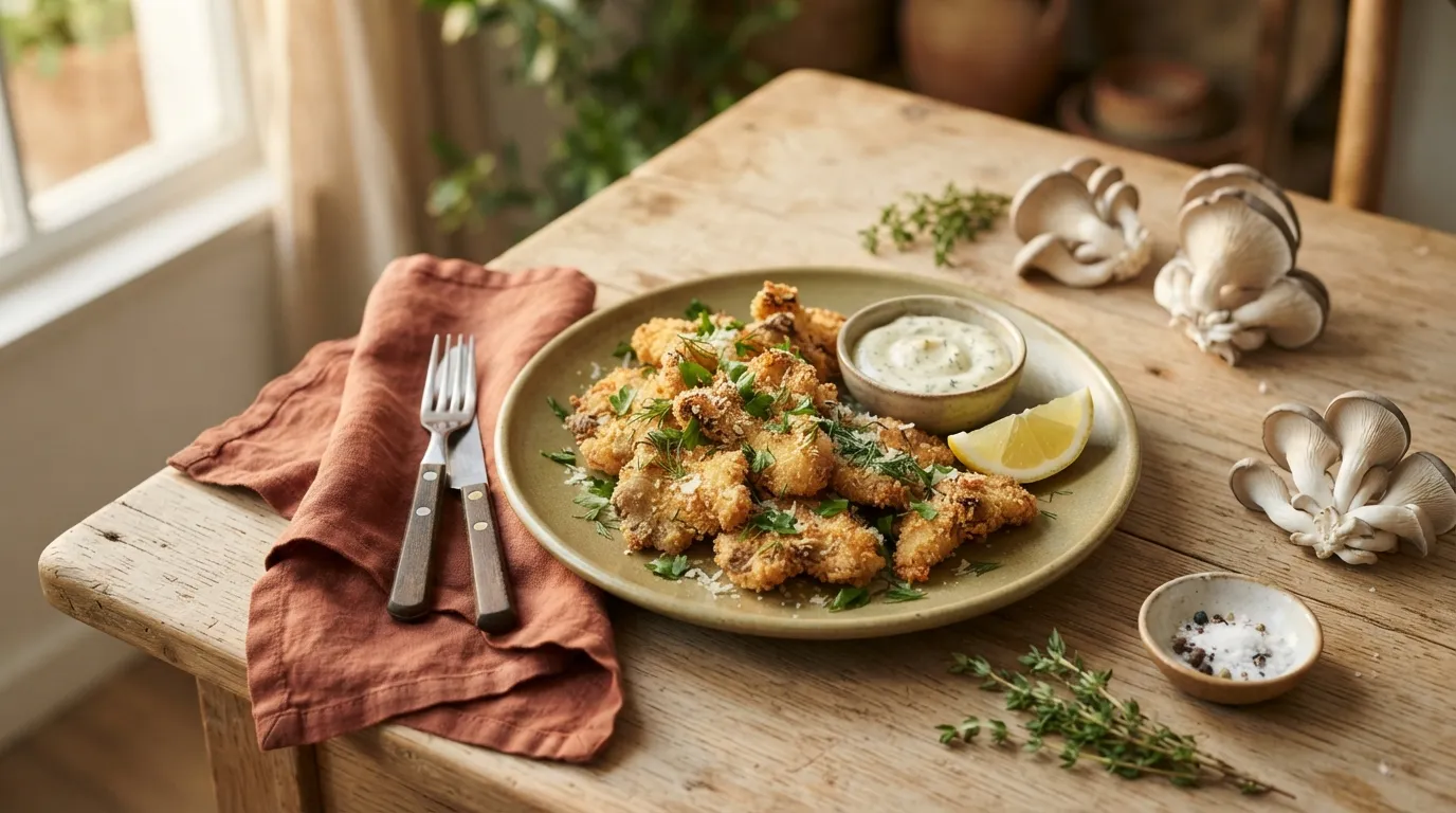 Knusprige Austernpilze in Panko-Kruste