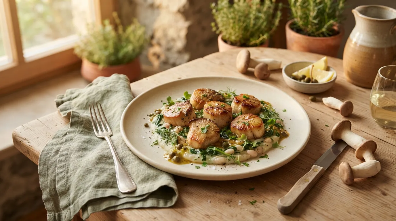 Vegane Jakobsmuscheln aus Kräuterseitlingen