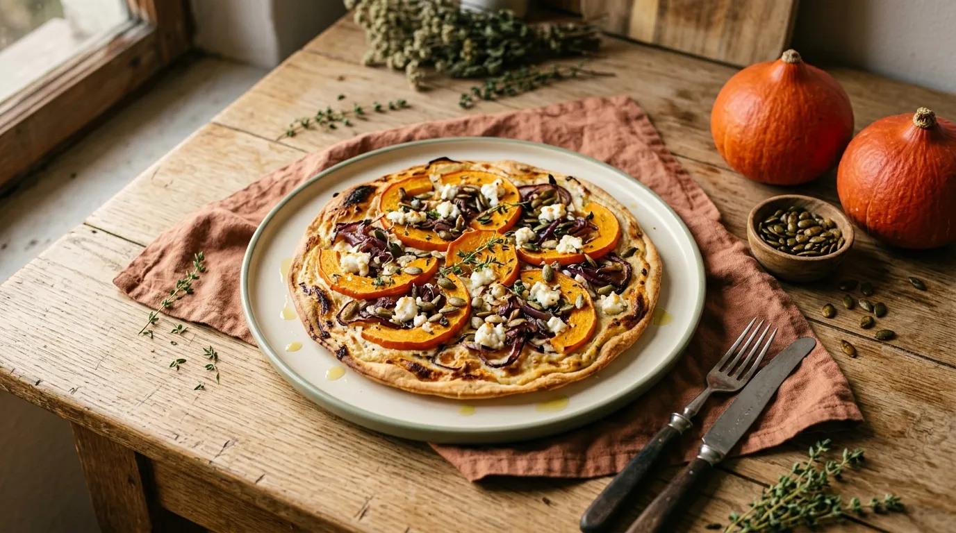 Kürbis-Flammkuchen