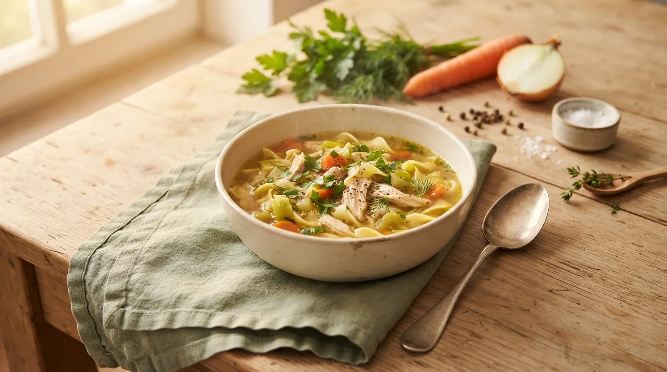 Lapscha-Suppe mit Huhn
