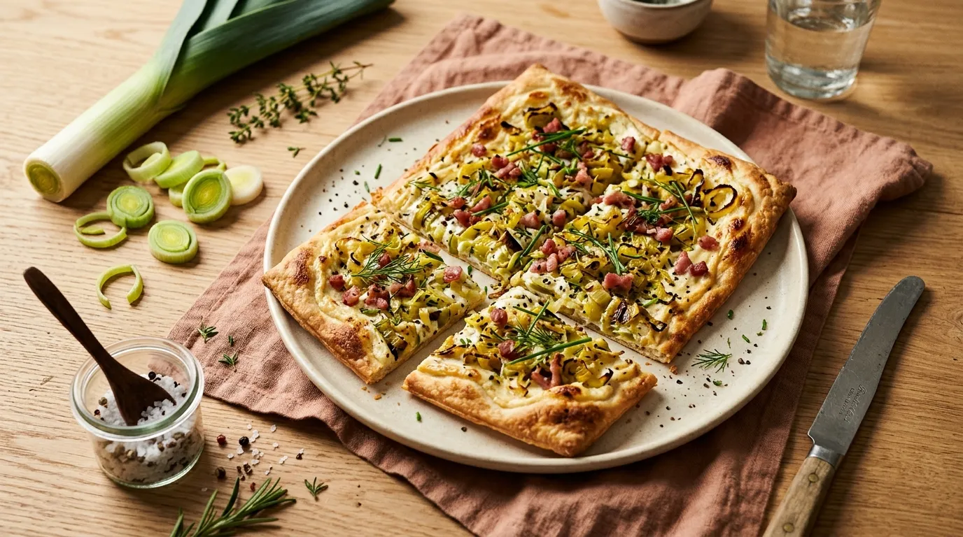 Lauch-Flammkuchen