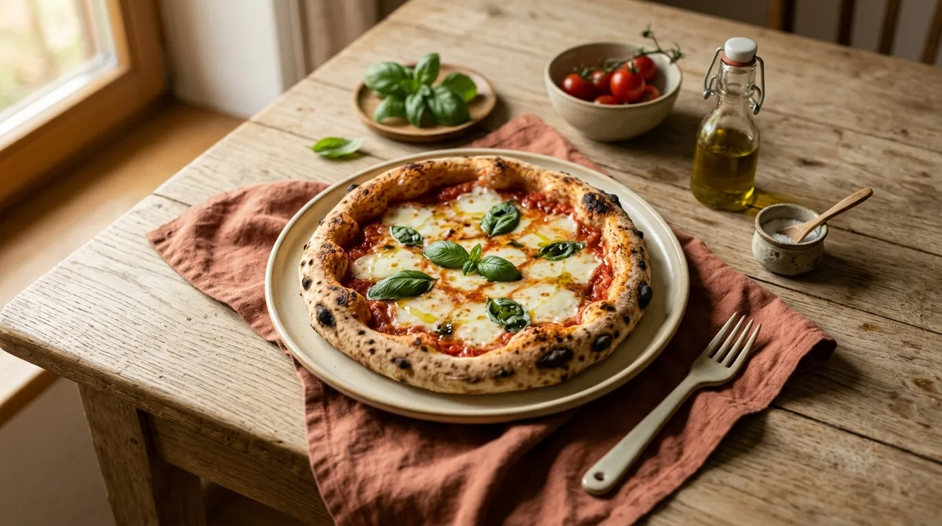 Neapolitanische Pizza Margherita