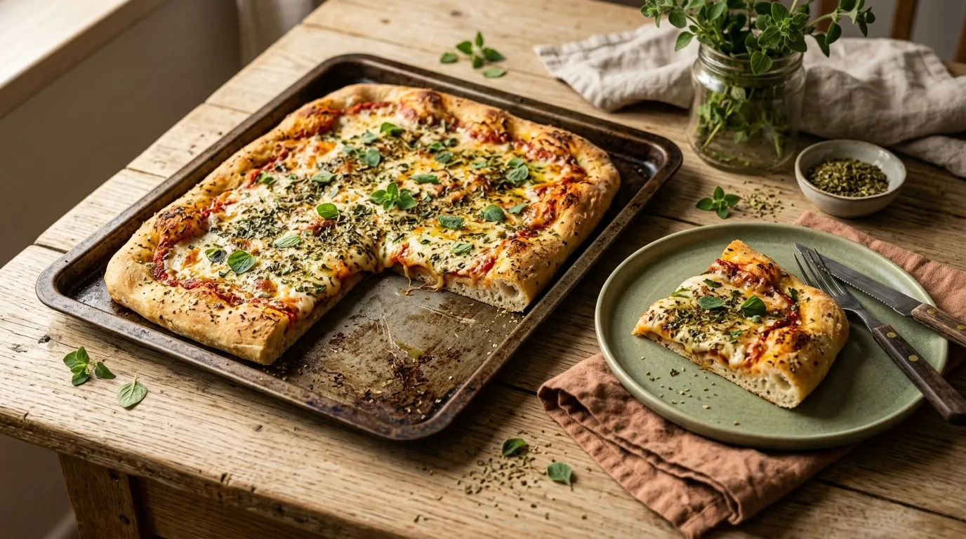 Oregano-Pizza vom Blech