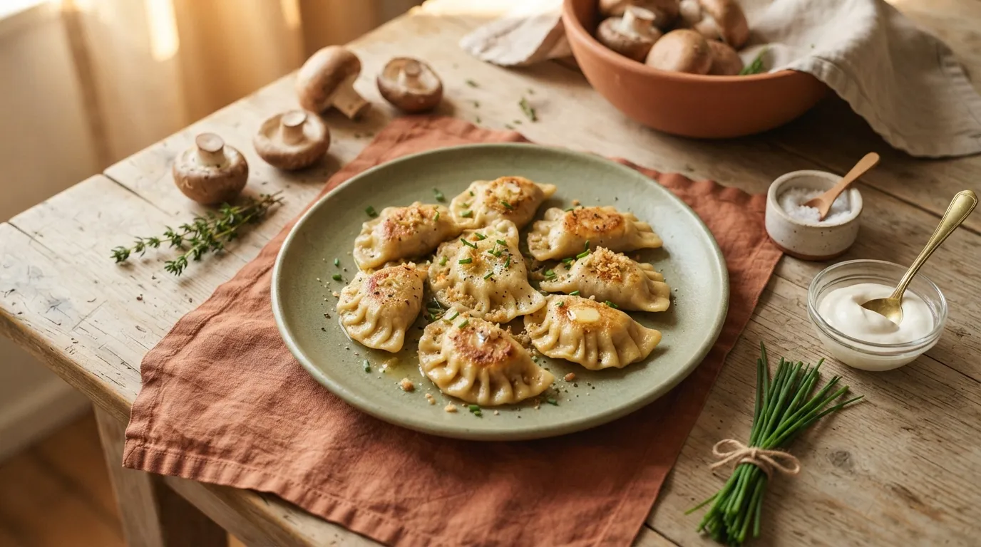 Piroggen mit Pilzfüllung