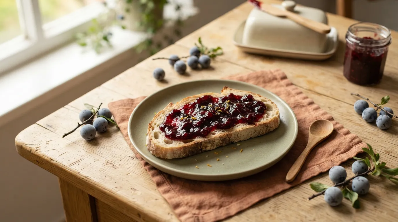 Schlehen-Gelee mit Apfel