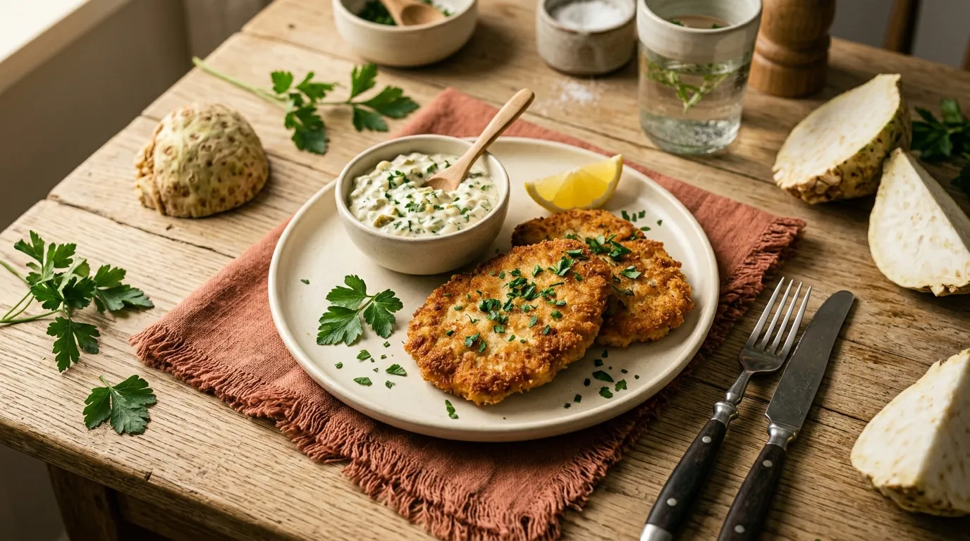 Sellerie-Schnitzel mit Remoulade