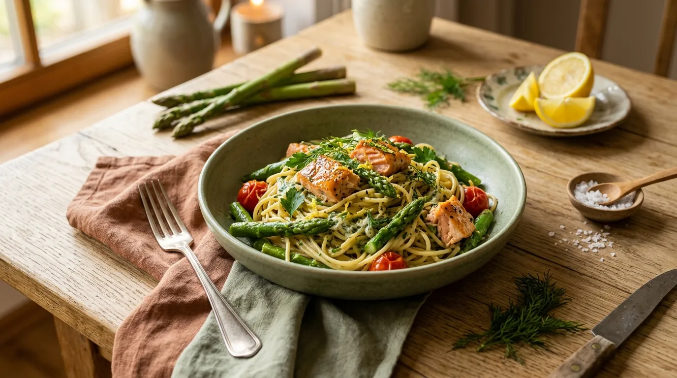 Spargel-Lachs-Pasta