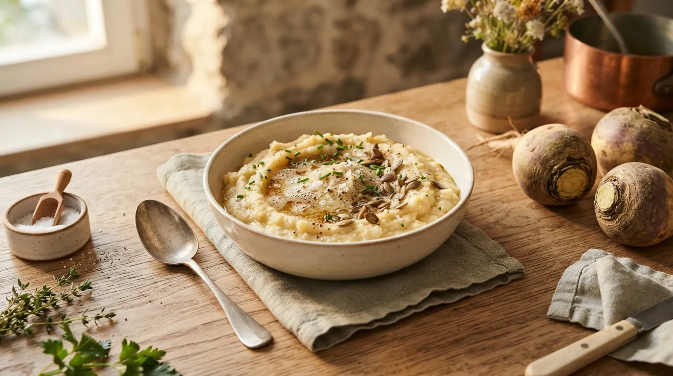 Steckrüben-Püree mit brauner Butter
