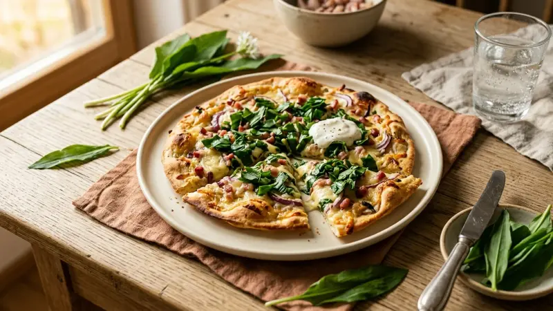 Bärlauch-Flammkuchen