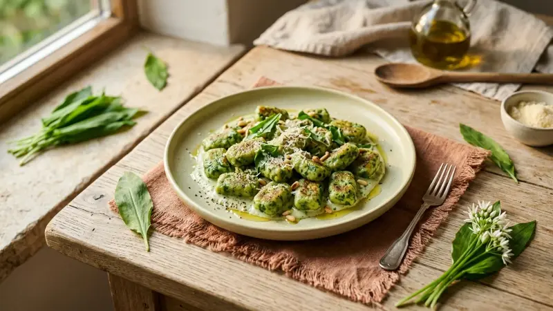 Bärlauch-Gnocchi (selbstgemacht)