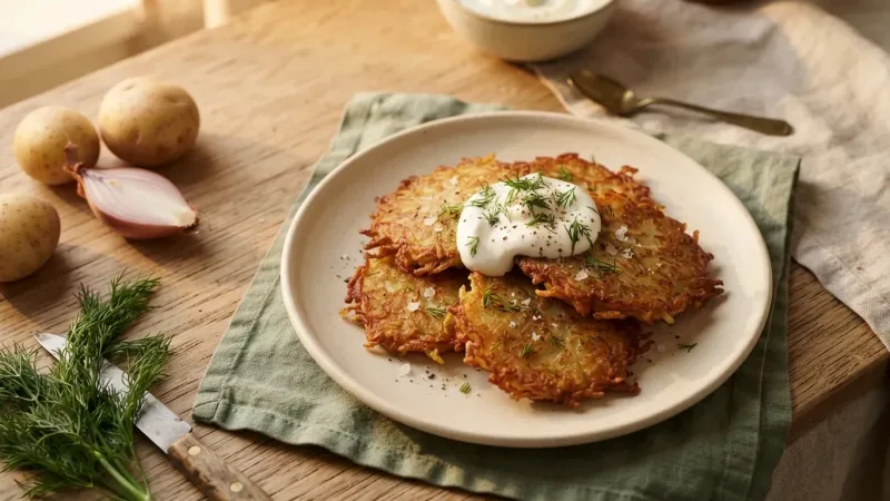 Bramboráky: tschechische Kartoffelpuffer mit Majoran