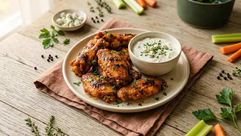 Buffalo Wings mit Blauschimmelkäse-Dip