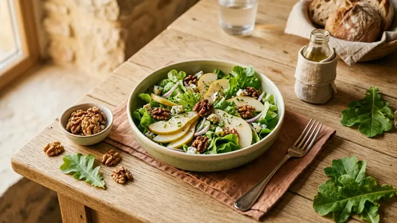 Eichenlaubsalat mit Birne & Walnuss