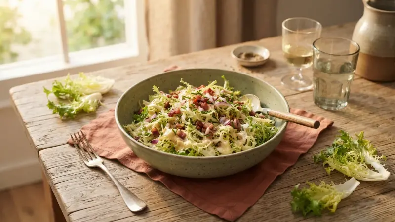 Badischer Endiviensalat mit Kartoffeldressing
