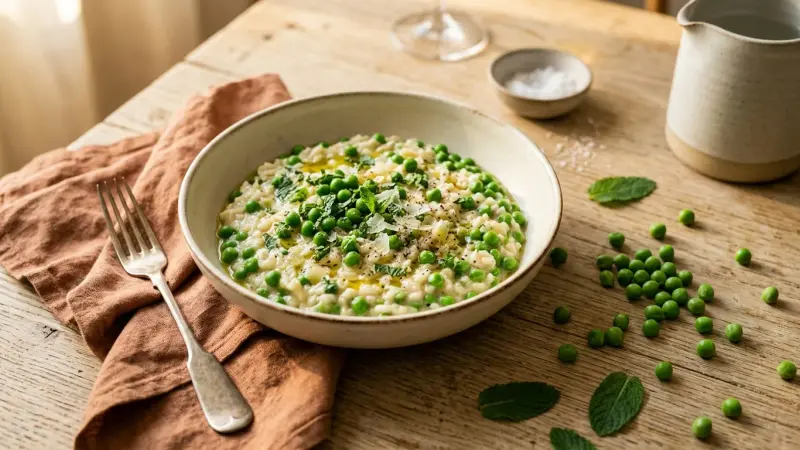 Erbsen-Risotto mit Minze