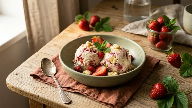 Erdbeer-Cheesecake-Eis