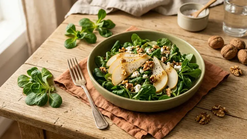 Feldsalat mit Birne & Walnuss