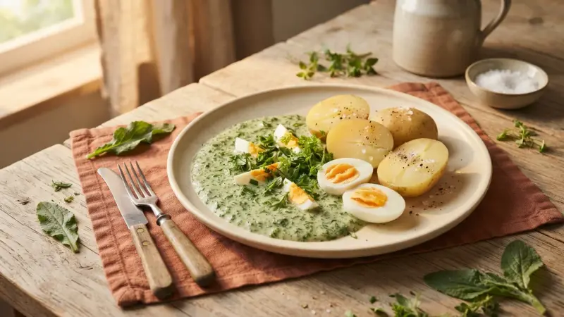 Frankfurter Grüne Soße mit Eiern und Pellkartoffeln