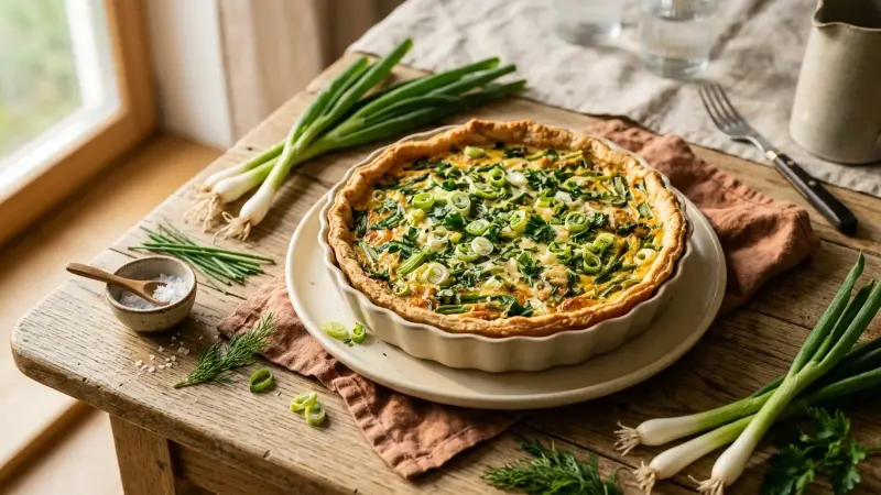 Frühlingszwiebel-Kräuter-Quiche