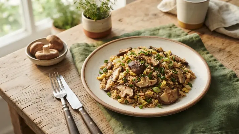 Gebratener Reis mit Shiitake