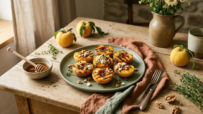 Gegrillte Pfirsiche mit Honig
