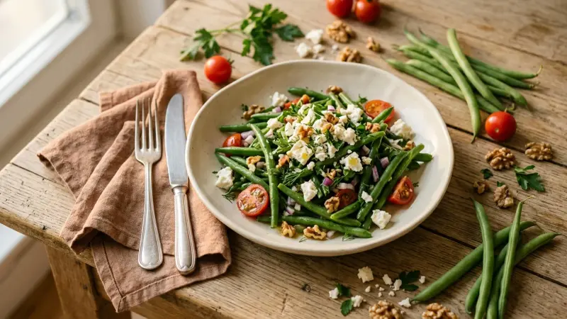Grüner Bohnen-Salat mit Feta