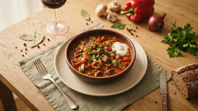 Gulyásleves: Ungarische Gulaschsuppe nach Originalrezept