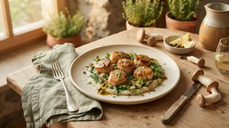 Vegane Jakobsmuscheln aus Kräuterseitlingen