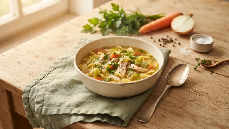 Lapscha-Suppe mit Huhn