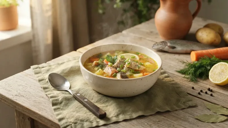 Lohikeitto: Finnische Lachssuppe mit Dill