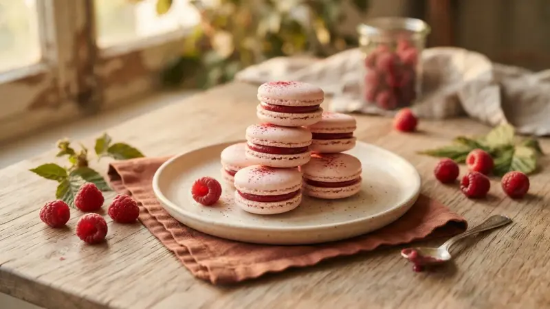 Macarons mit Himbeer-Ganache