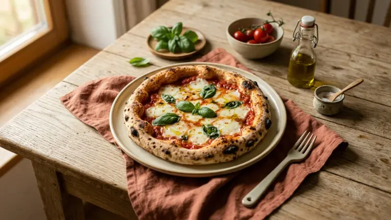 Neapolitanische Pizza Margherita