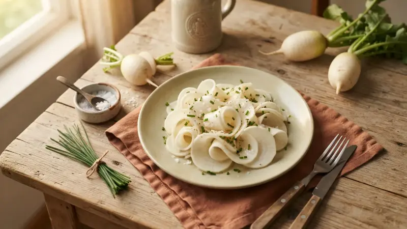 Radi – bayerischer Rettich mit Salz und Schnittlauch