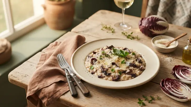 Radicchio-Risotto mit Parmesan